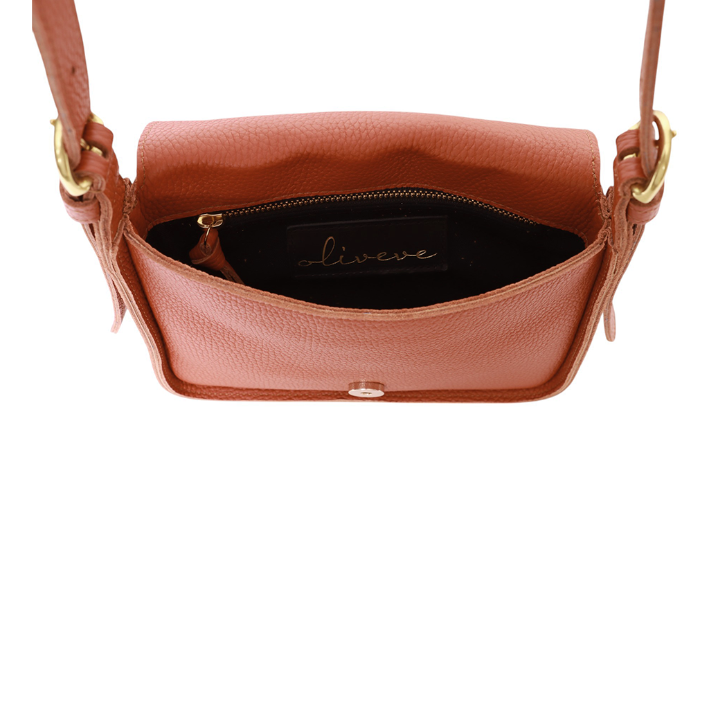 Genevieve Crossbody in Auburn Italian Buffalo Cowhide