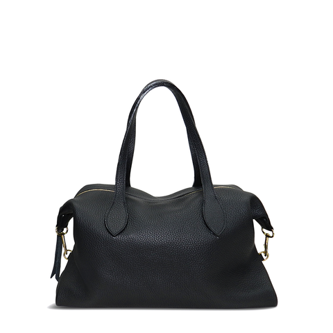 Sutton Convertible Satchel in Black Buffalo Cowhide Leather