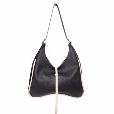 Arden Hobo in Black and Lamb Italian Buffalo Cowhide