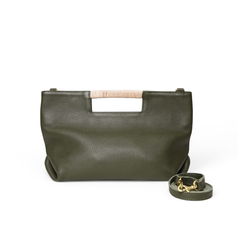Ella Wrapped Handle Crossbody in Cypress Buffalo Cowhide