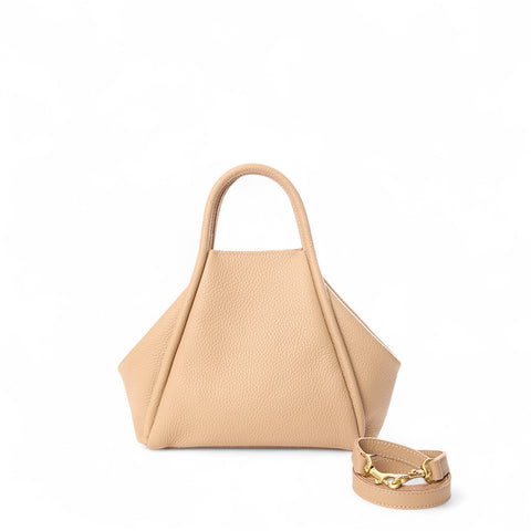Taya Top Handle Crossbody in Cappuccino Italian Buffalo Cowhide