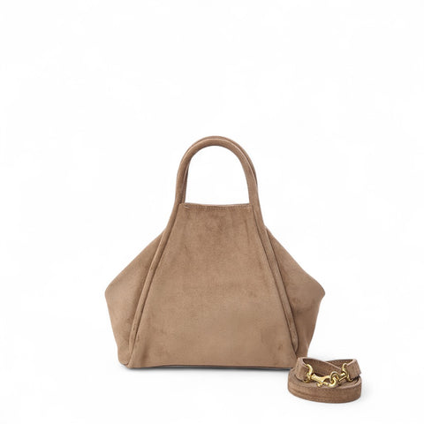 Taya Top Handle Crossbody in Amphora Italian Leather Backed Suede