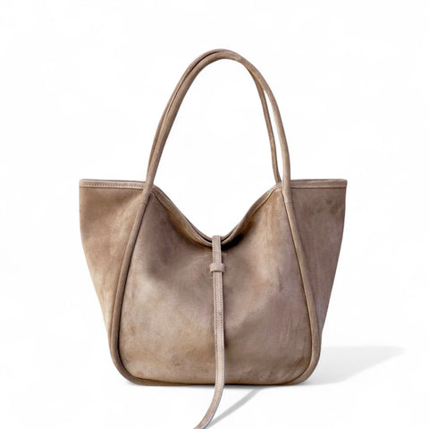 Ellis Hobo Tote in Amphora Italian Leather Backed Suede - Restocked!