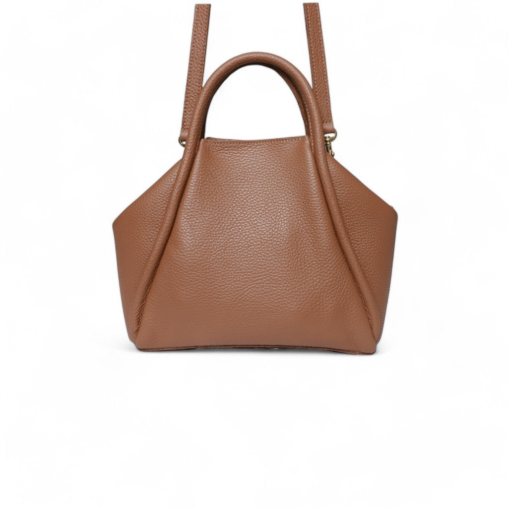 Taya Top Handle Crossbody in Caramel Italian Buffalo Cowhide