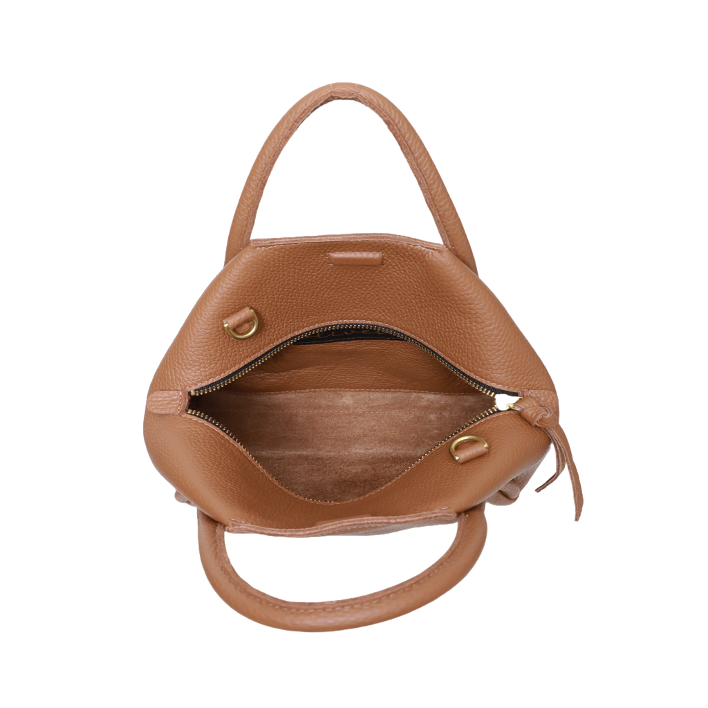 Taya Top Handle Crossbody in Caramel Italian Buffalo Cowhide