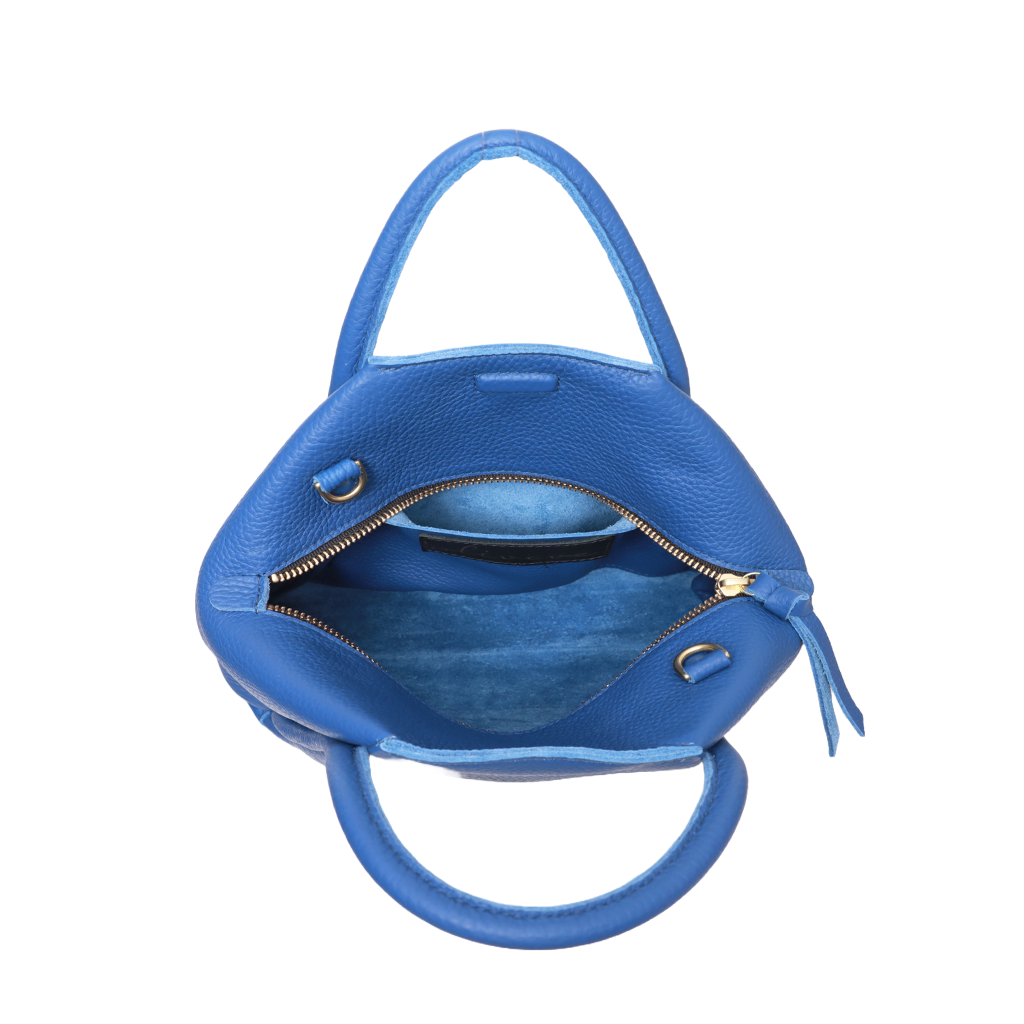 Taya Top Handle Crossbody in Lapis Italian Buffalo Cowhide