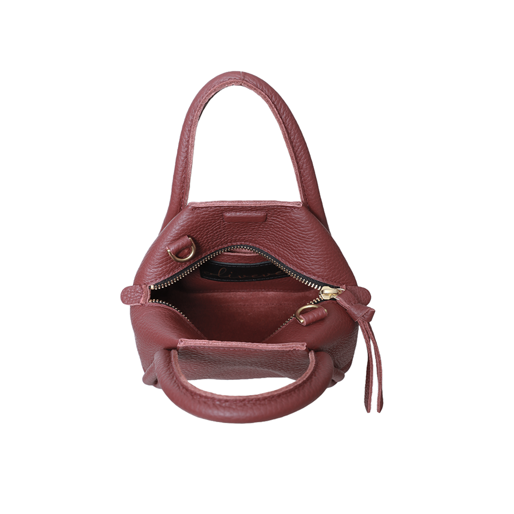 MINI Taya Top handle Crossbody in Barolo Italian Buffalo Cowhide