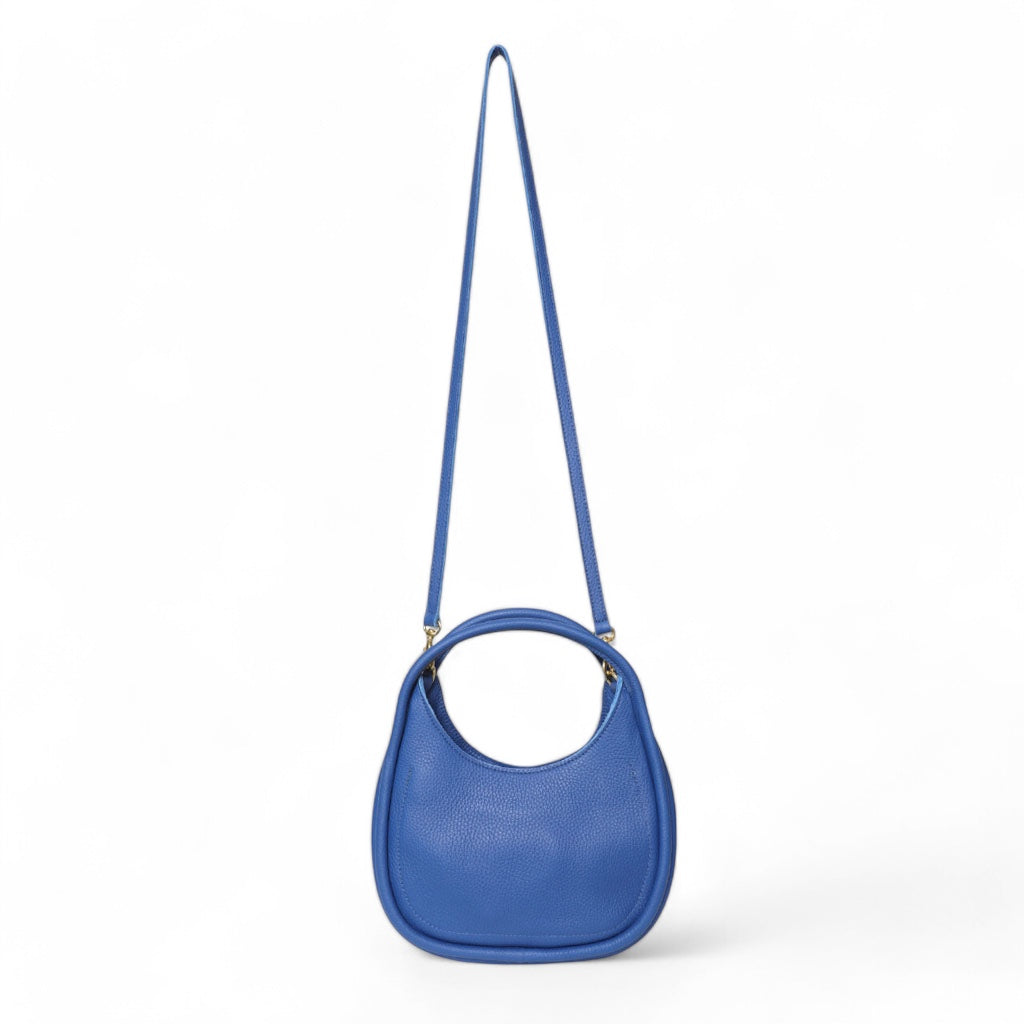 Emilia Top Handle Crossbody in Lapis Italian Buffalo Cowhide