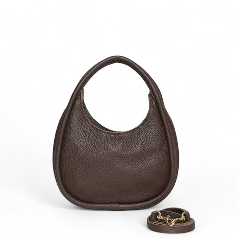 Emilia Top Handle Crossbody in Chestnut Italian Buffalo Cowhide