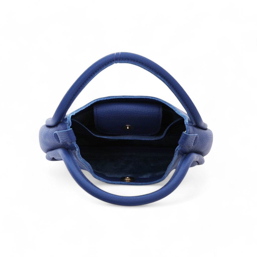 Emilia Top Handle Crossbody in Lapis Italian Buffalo Cowhide