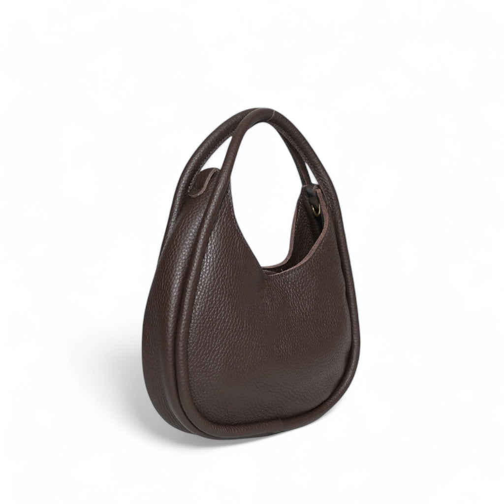 Emilia Top Handle Crossbody in Chestnut Italian Buffalo Cowhide