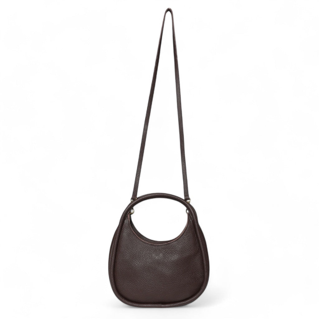 Emilia Top Handle Crossbody in Chestnut Italian Buffalo Cowhide