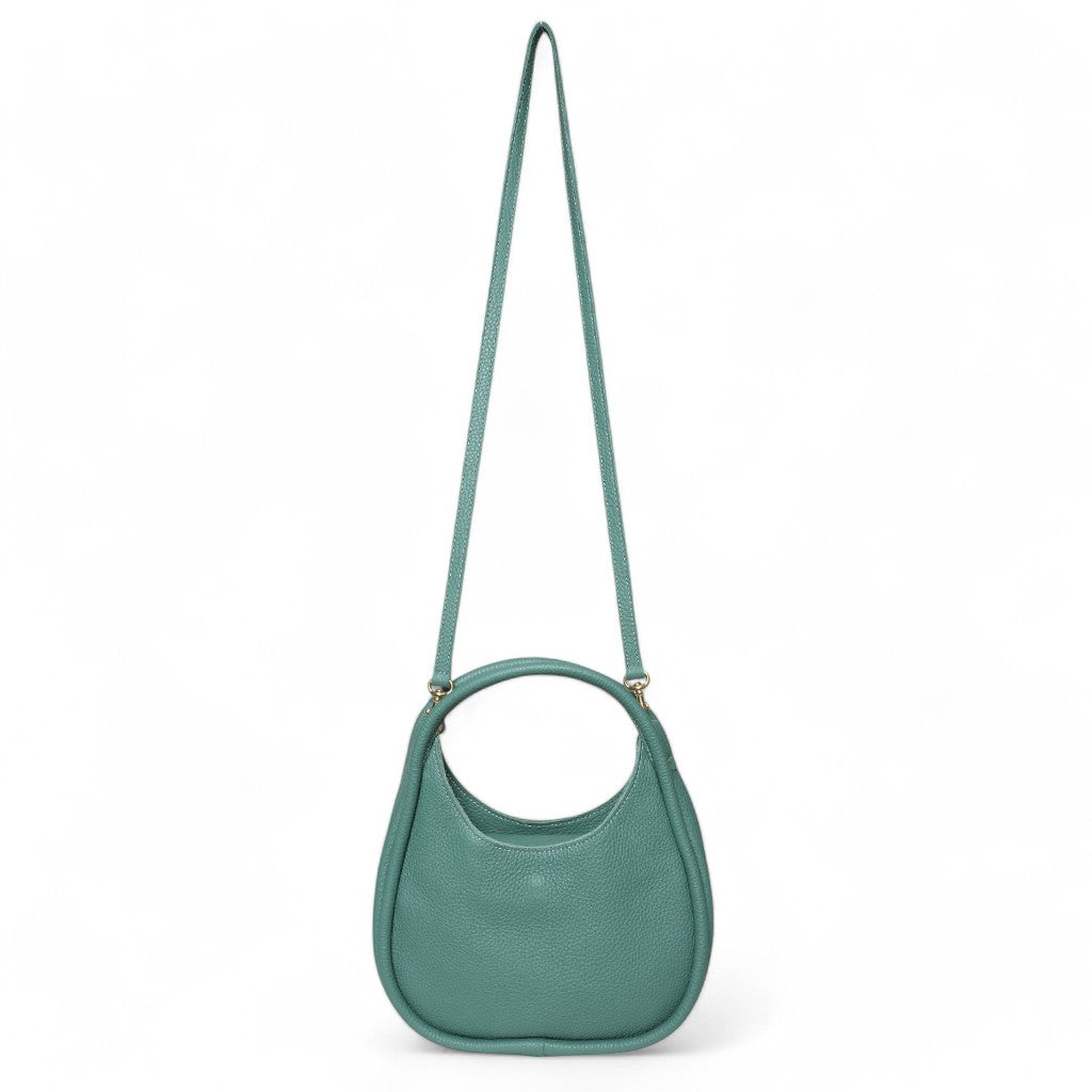 Emilia Top Handle Crossbody in Teal Italian Buffalo Cowhide