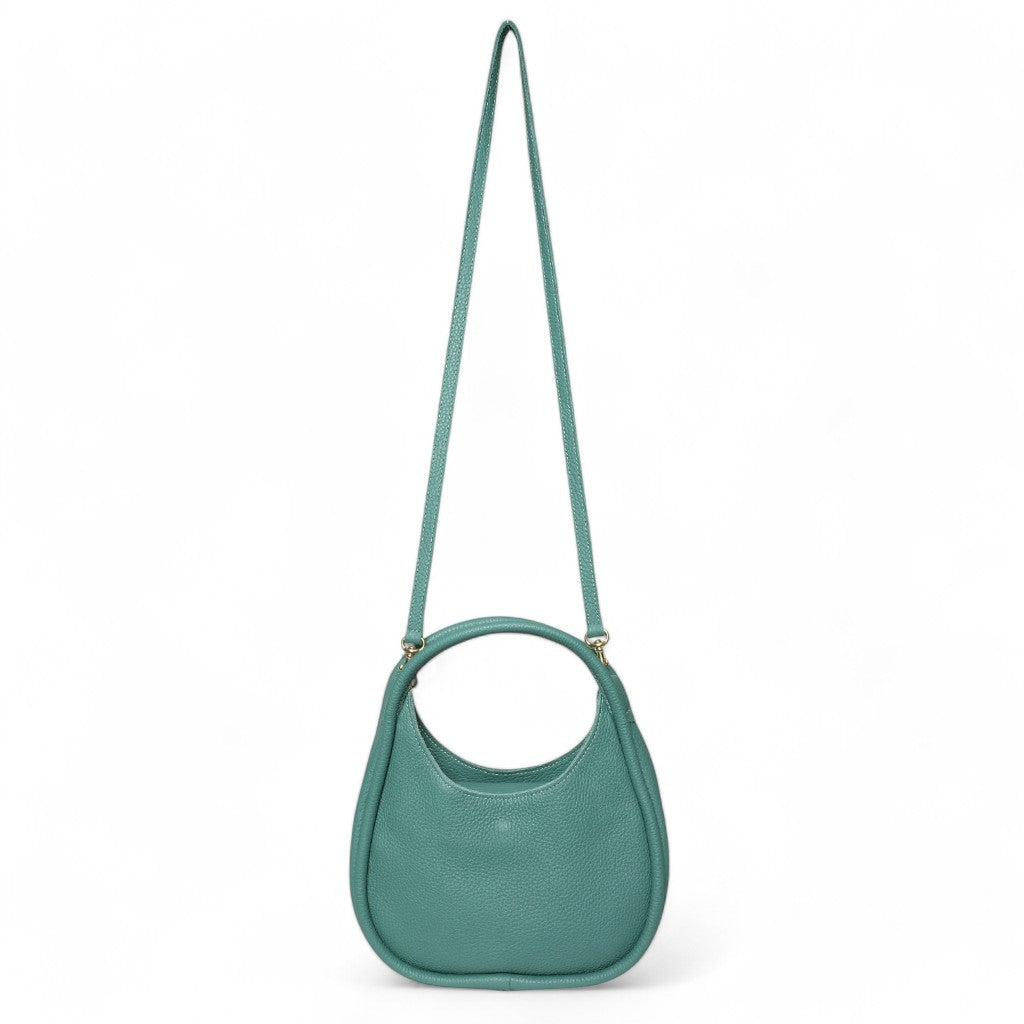 Emilia Top Handle Crossbody in Teal Italian Buffalo Cowhide