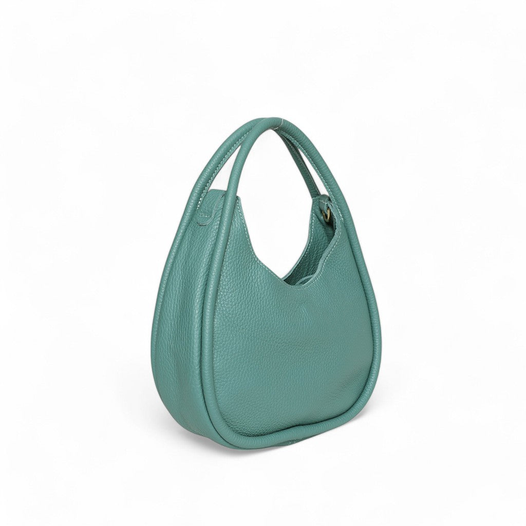 Emilia Top Handle Crossbody in Teal Italian Buffalo Cowhide