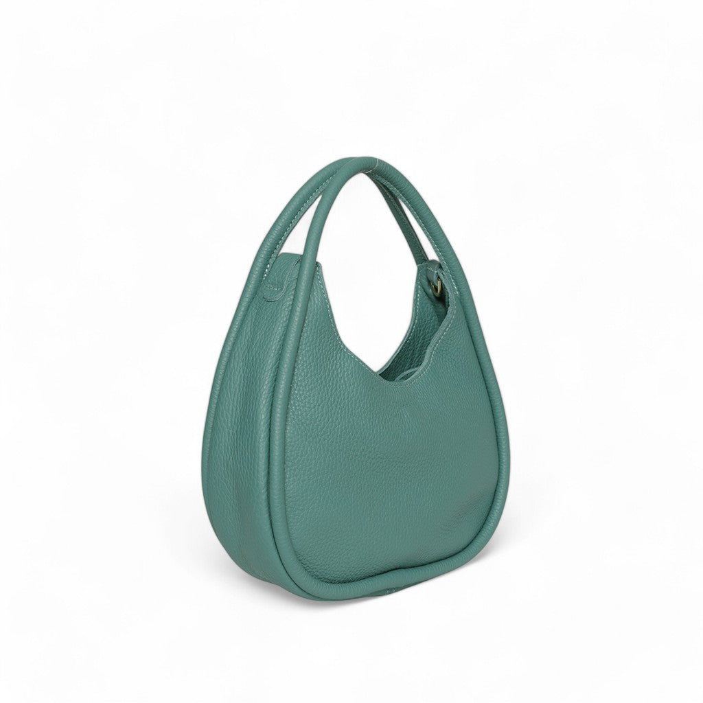 Emilia Top Handle Crossbody in Teal Italian Buffalo Cowhide