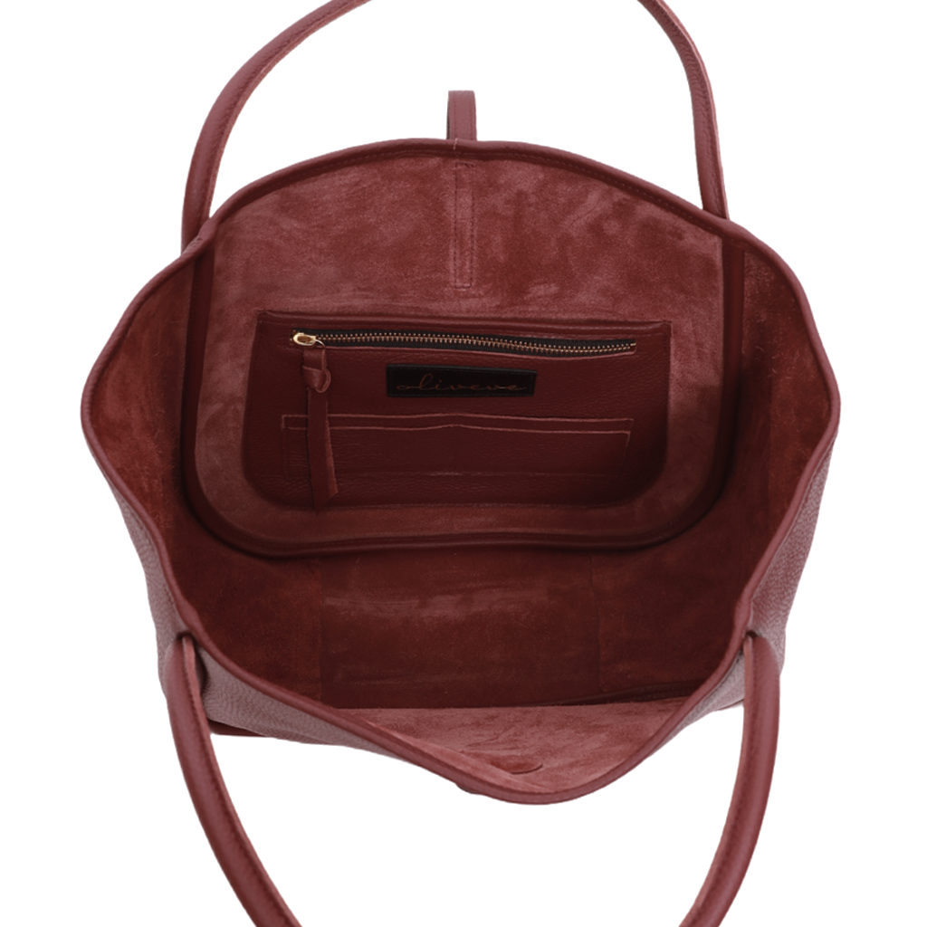 Ellis Hobo Tote in Barolo Buffalo Cowhide