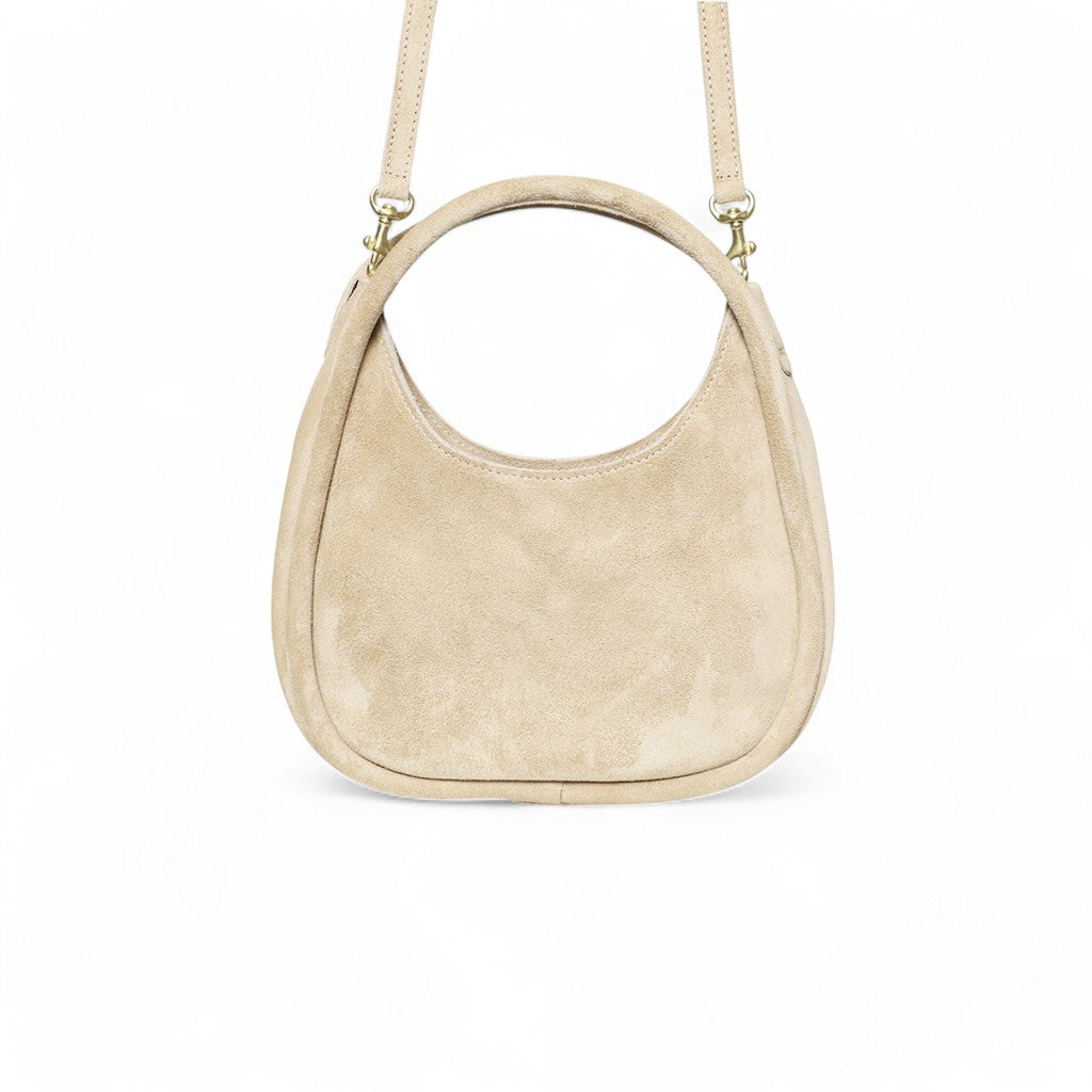 Emilia Top Handle Crossbody in Macadamia Italian Suede