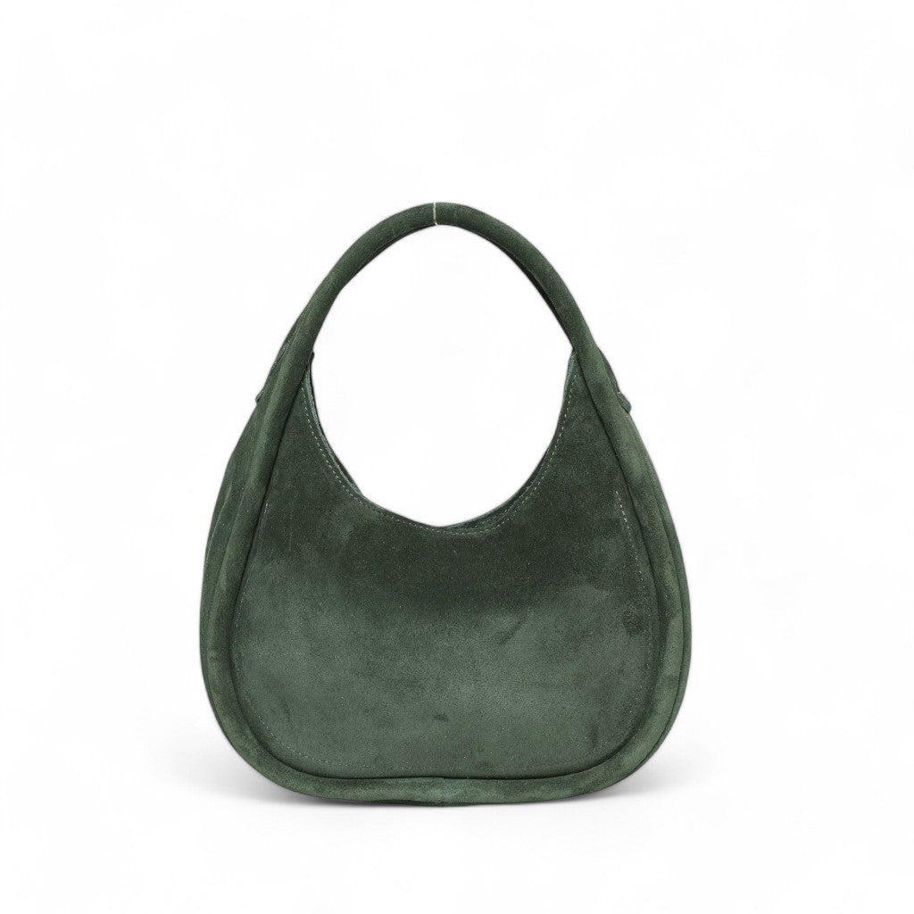 Emilia Top Handle Crossbody in Forest Italian Suede