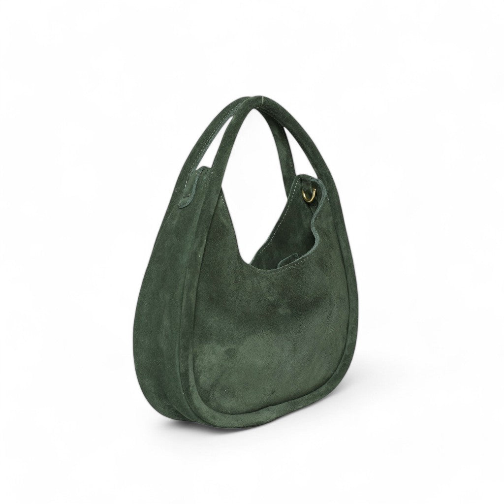 Emilia Top Handle Crossbody in Forest Italian Suede