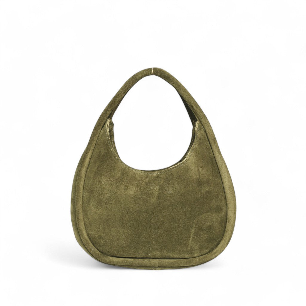 Emilia Top Handle Crossbody in Avocado Italian Suede