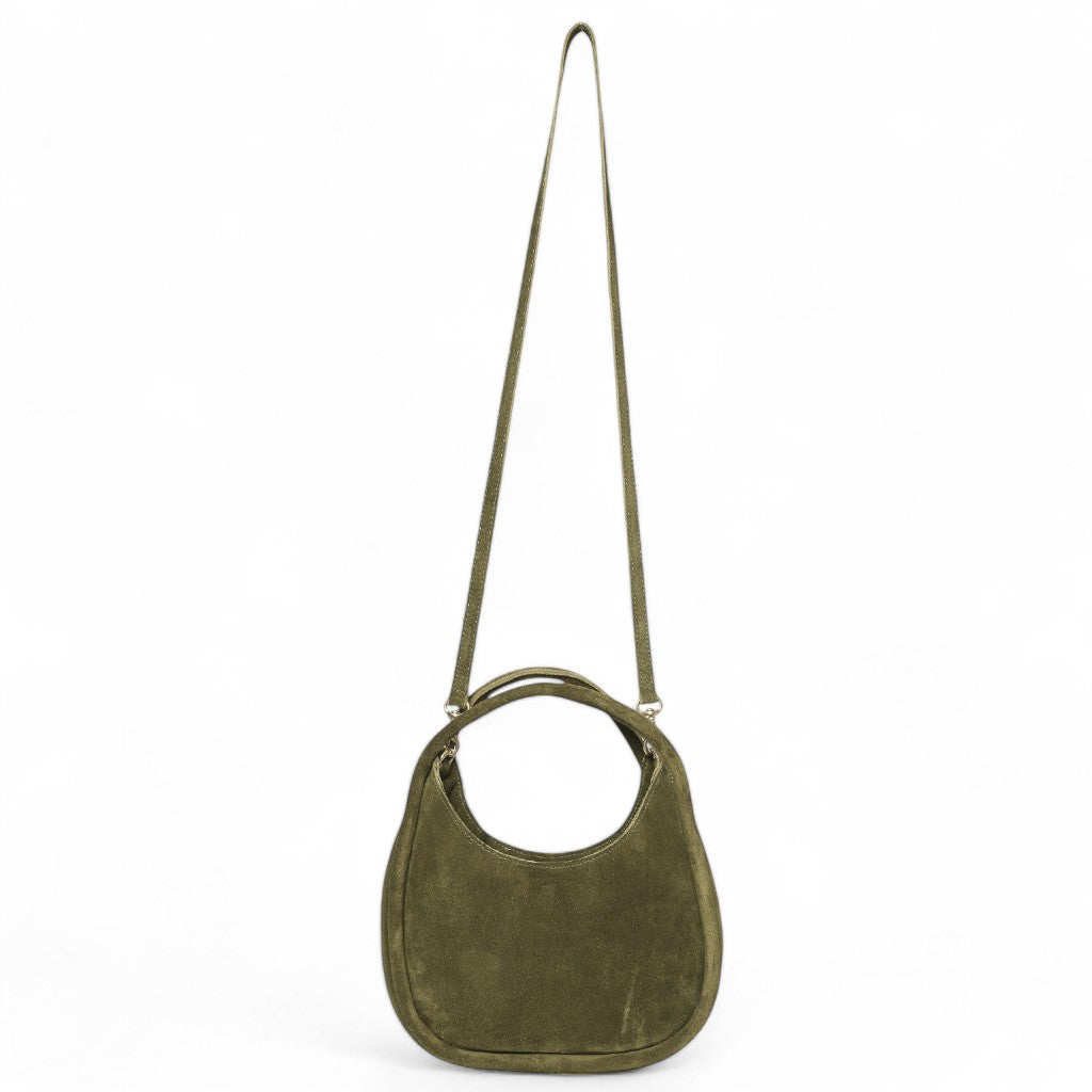 Emilia Top Handle Crossbody in Avocado Italian Suede