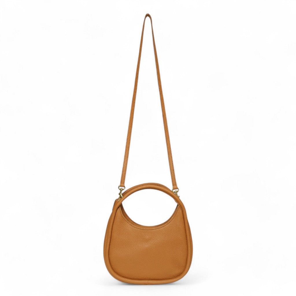 Emilia Top Handle Crossbody in Miel Italian Buffalo Cowhide