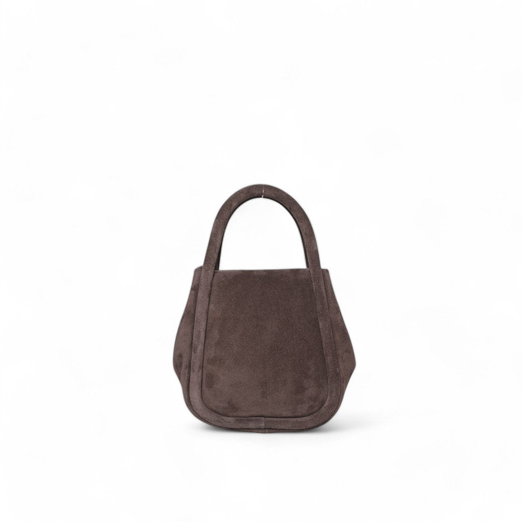 Mini Ellis Top Handle Crossbody in Ganache Italian Leather Backed Suede