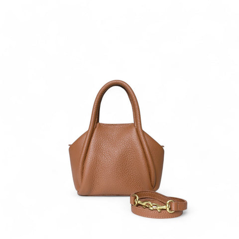 Mini Taya Top Handle Crossbody in Caramel Italian Buffalo Cowhide