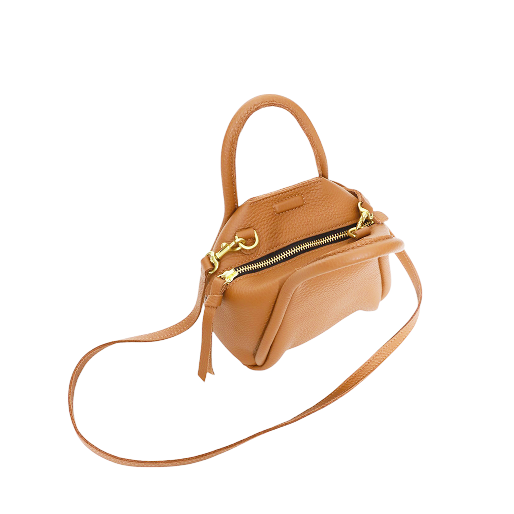 Mini Taya Top Handle Crossbody in Miel Italian Buffalo Cowhide