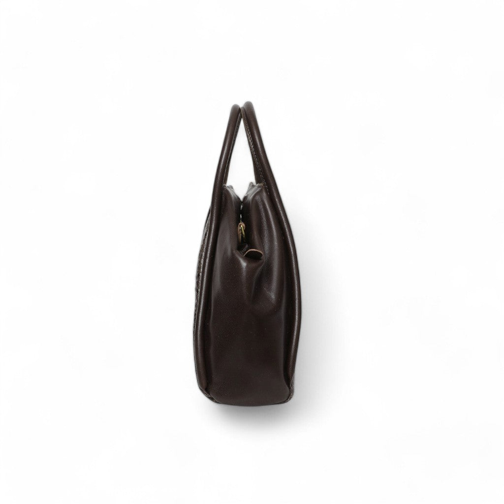Taya Top Handle Crossbody in Chocolate Croco Embossed Cowhide