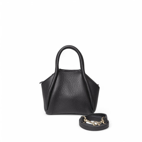 Mini Taya Top handle Crossbody in Black Italian Buffalo Cowhide