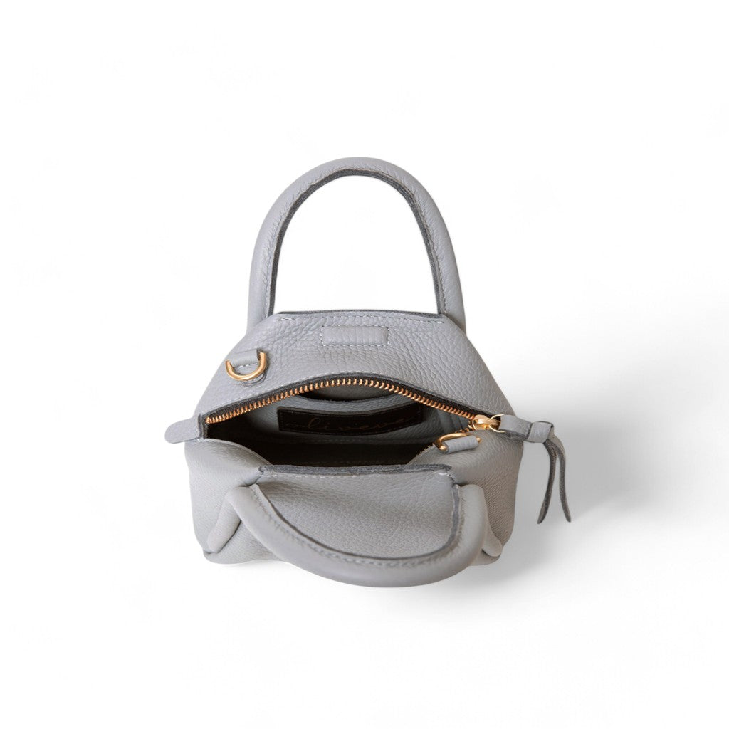 MINI Taya Top handle Crossbody in Grigio Italian Buffalo Cowhide