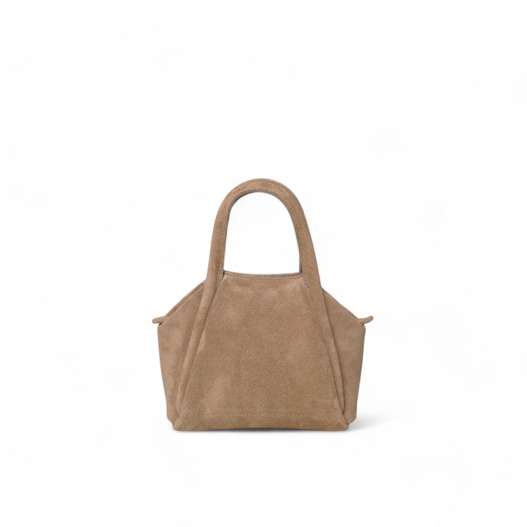 Mini Taya Top Handle Crossbody in Amphora Italian Leather Backed Suede