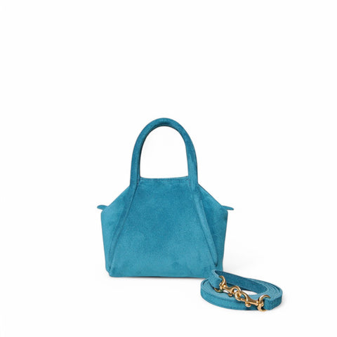 Mini Taya Top Handle Crossbody in Ischia Italian Leather Backed Suede