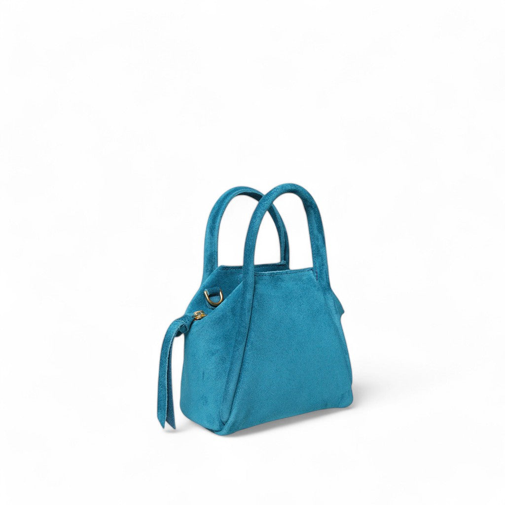 Mini Taya Top Handle Crossbody in Ischia Italian Leather Backed Suede