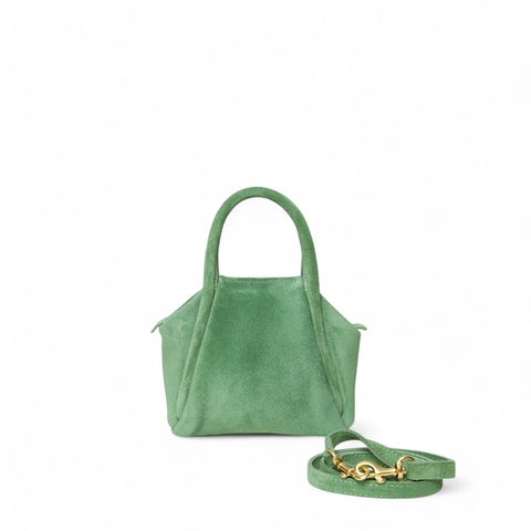 Mini Taya Top Handle Crossbody in Jardin Italian Leather Backed Suede