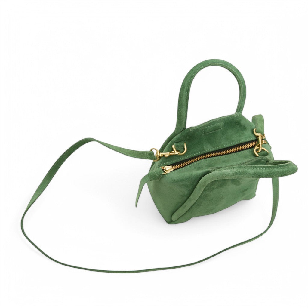 Mini Taya Top Handle Crossbody in Jardin Italian Leather Backed Suede