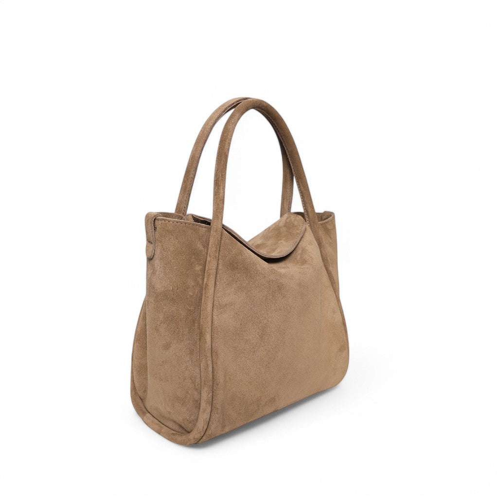 Serena Satchel Crossbody in Amphora Italian Leather Backed Suede