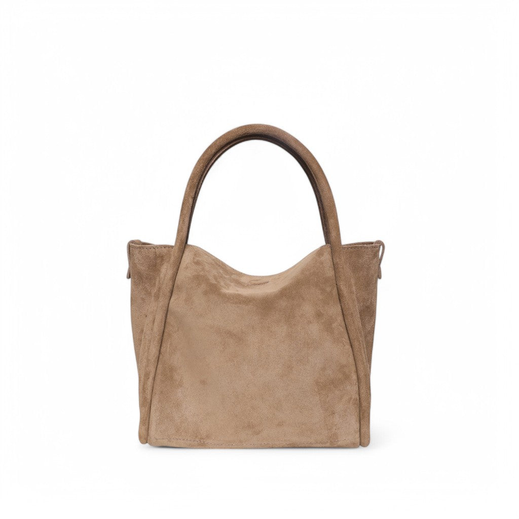 Serena Satchel Crossbody in Amphora Italian Leather Backed Suede