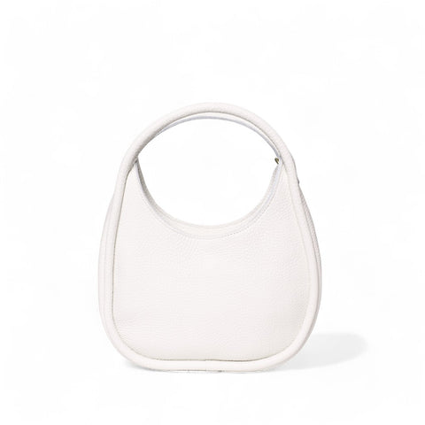 Emilia Top Handle Crossbody in White Italian Buffalo Cowhide