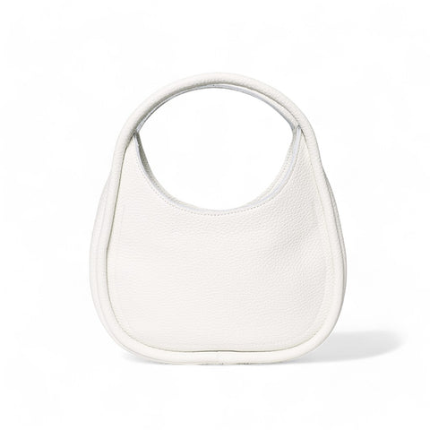 Emilia Top Handle Crossbody in White Italian Buffalo Cowhide