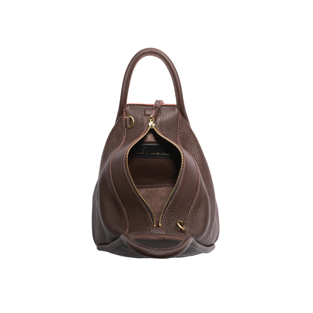 Original Taya Top Handle Crossbody in Chestnut Italian Buffalo Cowhide Leather