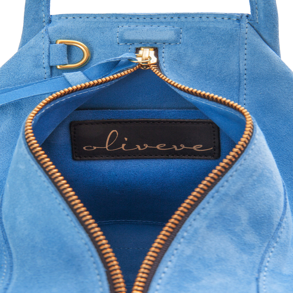 Taya Top Handle Crossbody in Capri Italian Leather Backed Suede – oliveve