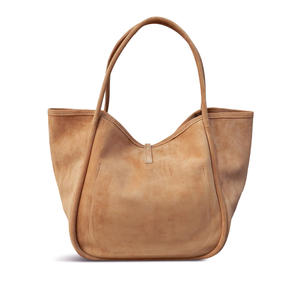 Ellis Hobo Tote in Pane Italian Leather Backed Suede - Restocked!