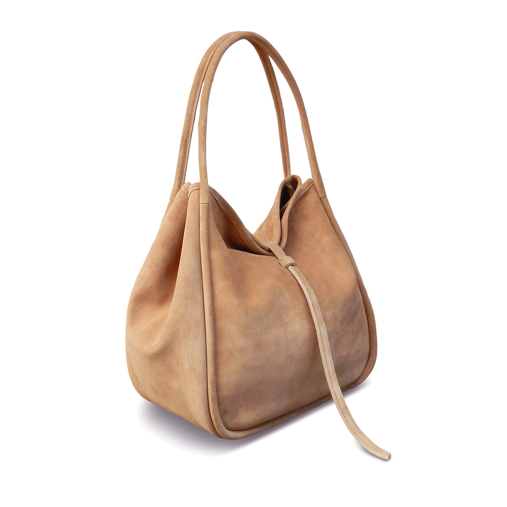 Ellis Hobo Tote in Pane Italian Leather Backed Suede - Restocked!