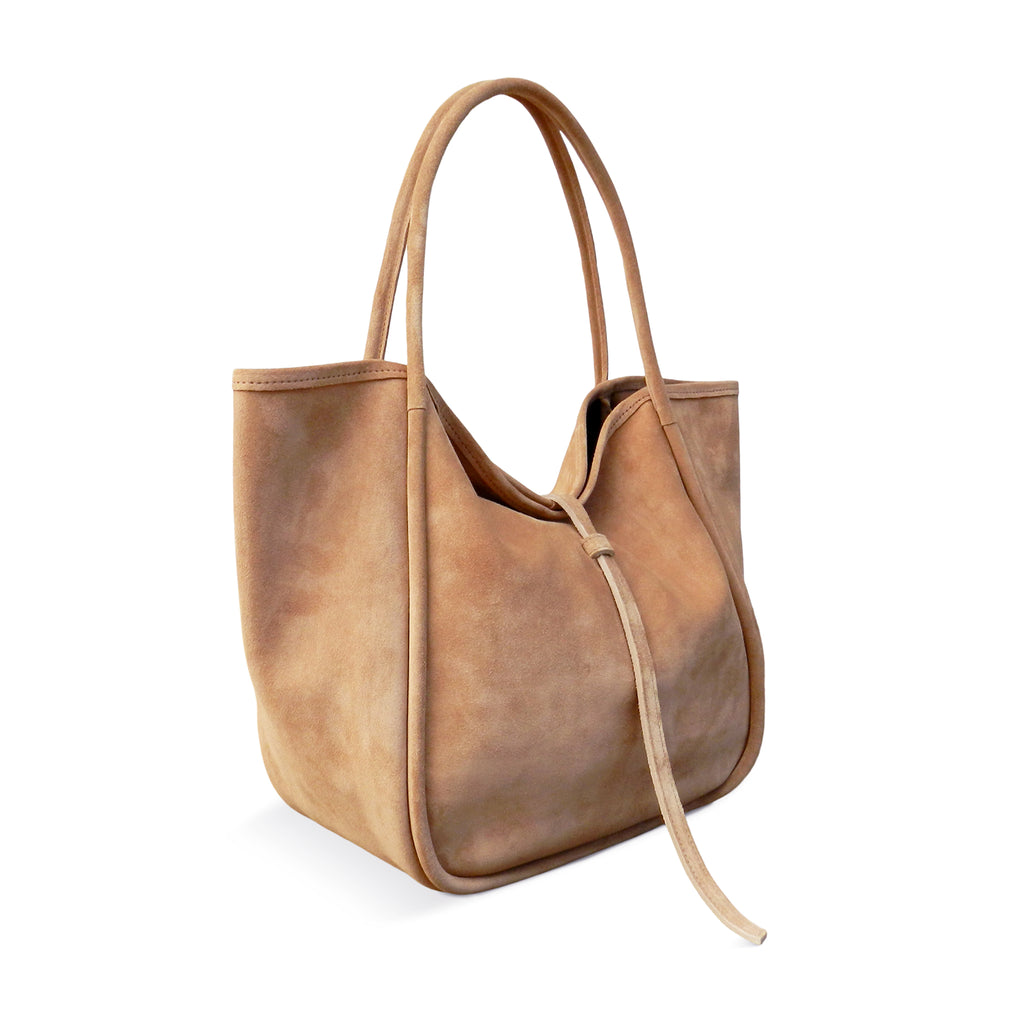 Ellis Hobo Tote in Pane Italian Leather Backed Suede - Restocked!