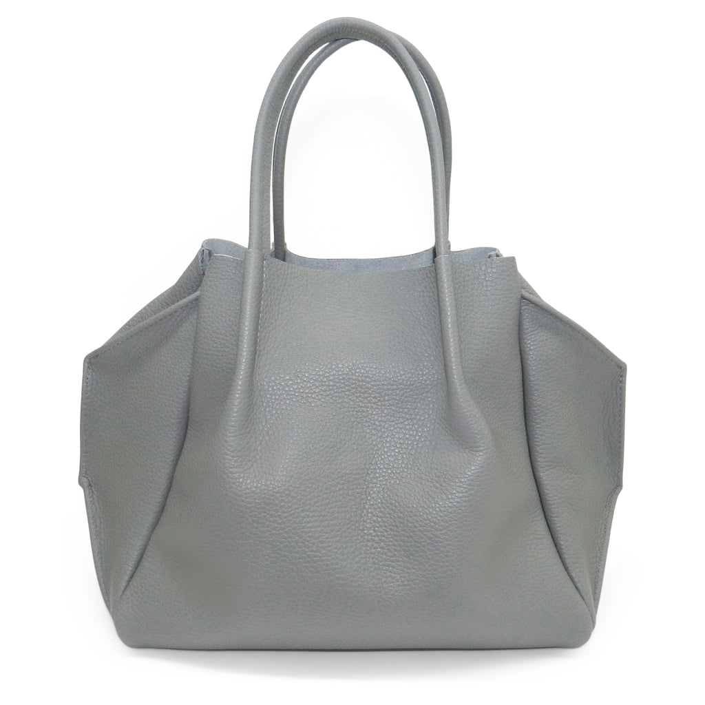 Zoe Tote in Grey Pebble Cowhide Leather