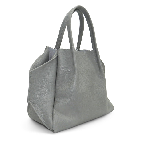 Zoe Tote in Grey Pebble Cowhide Leather – oliveve