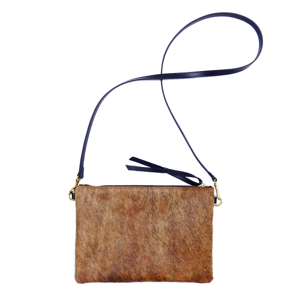 Queenie Crossbody in Brindle Haircalf